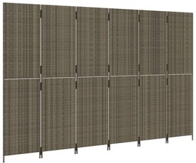 szürke 6-paneles polyrattan térelválasztó