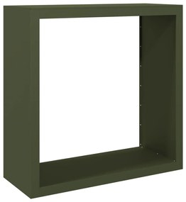 zöld acél tűzifatároló 100 x 40 x 100 cm