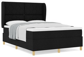 Boxspring Ágy Matrac Készlettel Fekete 140x200 cm Szövet