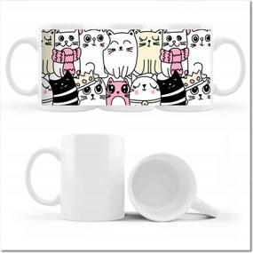 Nyomott mintás bögre Cica