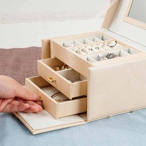 Ékszertartó táska, több színben-pezsgőszín