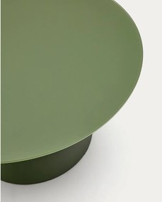 Zöld kerek dohányzóasztal üveg asztallappal ø 80 cm Wilshire – Kave Home