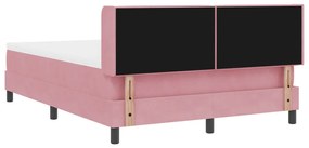 Rózsaszín Boxspring Ágy Matraccal 160x200 cm Bársony