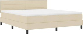 vidaXL Boxrugós ágy matracmal leddel Krém 180 x 200 cm szövet