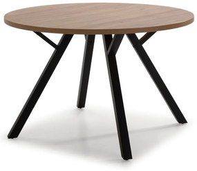 Kerek étkezőasztal tölgyfa dekorral ø 120 cm Beni - Marckeric