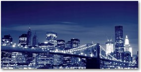 Fotó vászonkép edzett üveg New York éjszaka 140x70