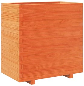 viaszbarna tömör fenyőfa kerti virágláda 70x40x72,5 cm