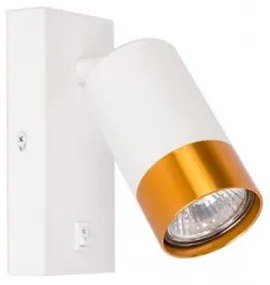 LED lámpa , oldalfali ,  GU10 foglalattal , arany, fehér , KLEMENS