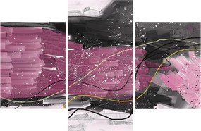 Kép - Rózsaszín-fekete absztrakció (90x60 cm)