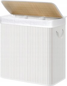 Bambusz kosár fehér álló 60 cm Loft betéttel
