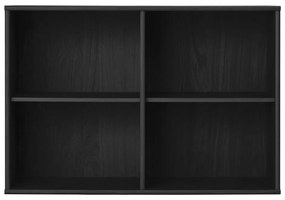 Fekete függő könyvespolc kőrisfa dekorral 89x61 cm Mistral – Hammel Furniture