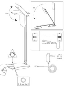 Eglo 95694 - LED Asztali lámpa CAJERO 1xLED/4,5W/USB