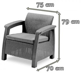 Corfu Fiesta III kerti bútor garnitúra futura asztallal