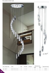 Függeszték Króm SCULPTURED ICE SEARCHLIGHT 888-20