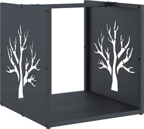 vidaXL antracitszürke hidegen hengerelt acél tűzifatároló 40x40x40 cm