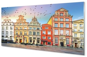 Üvegképek Gdańsk óvárosának épületek 100x50 cm 2 fogas