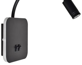 LED flexibilis fali lámpa BASE 1xLED/8W+1xLED/2W/230V fekete/ezüst