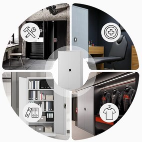 Fém iratszekrény JAN II, 1150 x 185 x 400 mm, szürke