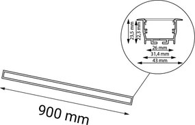Antigo Hiate 1826 Beépíthető spotlámpa 1x18W/LED 3000K 2354lm IP20