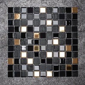 Mozaik dekorcsempe  322155 Black Gold