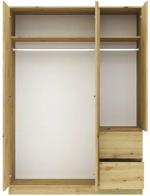 BASIT Gardrób Szekrény Tölgy Színben 150 cm