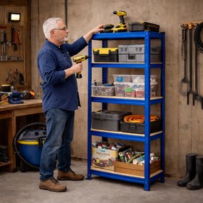 HEAVY nagy teherbírású polc, max 875kg, 90x40x180cm, kék Monzana