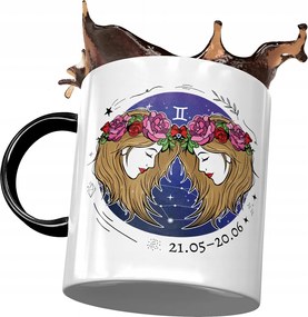 Bögre Fekete Ikrek Zodiákus jelek Horoszkóp Nyomtatott fényképpel