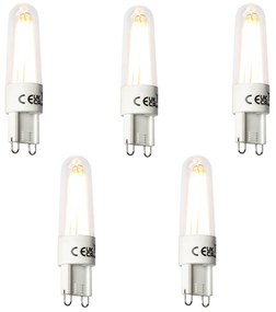 5 darabos G9 LED filament izzókészlet 2,5W 240lm 2300K