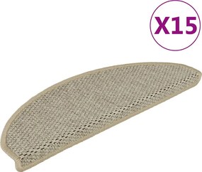 vidaXL 15 db szizálhatású világoszöld öntapadó lépcsőszőnyeg 65x21x4cm