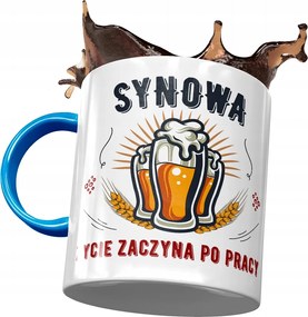 Kék Bögre Fia Feleségének Ajándék Nyomtatott Fotóval