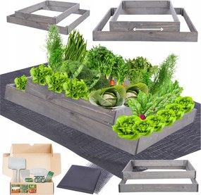 Lépcsőzetes láda állítható impregnált zöldséges magasított 18x90x80