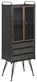 Fekete fém tálalószekrény 58x150 cm Brick – Ixia