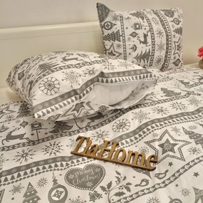 Pamut lepedők Karácsonyi lepedők Rénszarvasszürke TiaHome - 1x Párna 90x70cm, 1x Paplan 140x200cm