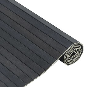 négyszögletű szürke bambusz szőnyeg 70 x 200 cm