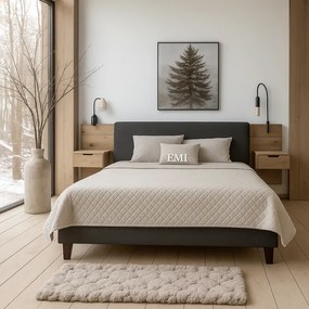 ZEFIRA kárpitozott ágy + rácsos rács + matrac EMI