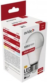 LED izzó, E27, gömb, A60, 9,5W, 1055lm, 3000K, AVIDE (AVLED012)