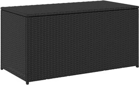 Fekete Polyrattan Kerti Tárolóláda 100 X 50 X 50 Cm