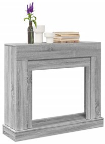 szürke sonoma színű szerelt fa kandallóburkolat 100x30x87,5 cm