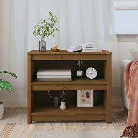 mézbarna tömör fenyőfa faliszekrény 80x35x68 cm