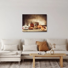 Üveg kép - Kávé és reggeli (70x50 cm)
