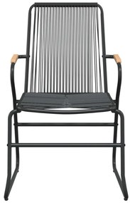 vidaXL 5 részes fekete PVC rattan kerti étkezőgarnitúra