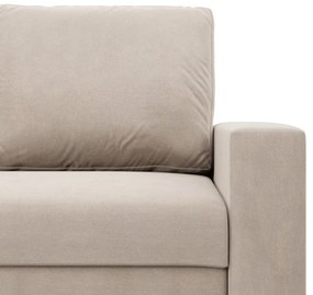 Zeus kanapéágy, bársony, bonell töltet, egyenes kartámasz, bézs