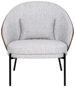 Canelas fotel, világosszürke sötétbarna háttal és fekete lábakkal