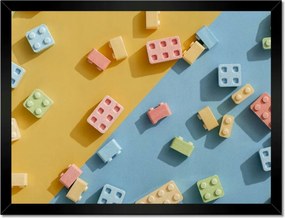 Poszterek keretben 40x30 Modern színes építőkockák gyerekeknek Oktatás