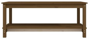 Mézbarna tömör fenyőfa dohányzóasztal 110 x 55 x 45 cm