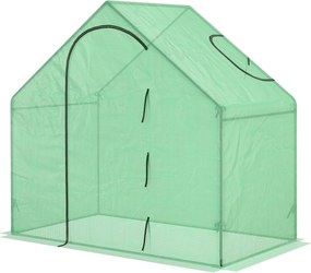 Outsunny Üvegház Ablakkal, Rolható Ajtóval, Téli Előírásoknak Megfelelő Acélvázú Üvegház, Erkélyre, Kertbe, Paradicsom Ház 180 x 100 x 168 cm, Paradic