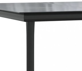 11 részes fekete-szürke polyrattan étkezőgarnitúra párnákkal