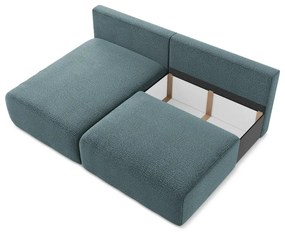 Türkiz kinyitható-tárolóhelyes sarokkanapé (bal oldali) Kalena – Makamii