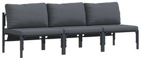 Kültéri Bútor párnával párnával 3 pcs Antracit Acél