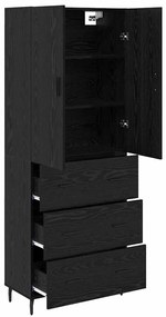 Magasfiú Musta tammi 69,5 x 34 x 180 cm Műanyag Fa és Üveg